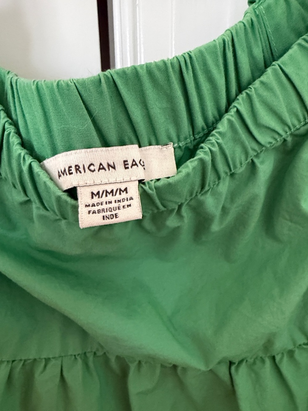 Green Tiered Ruffle Crop Top - Picture 2 of 3